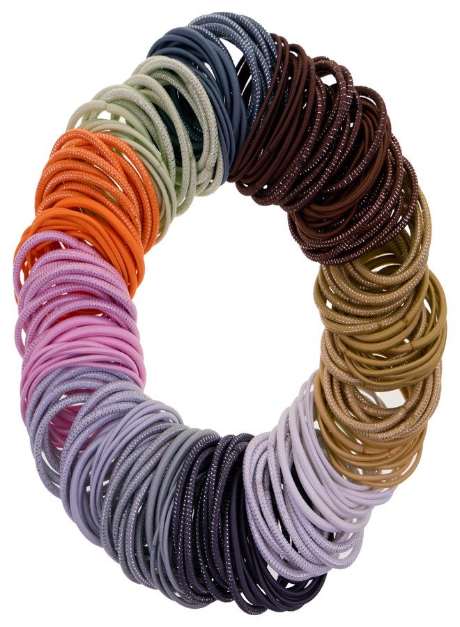 Expressions 216-Piece Hair Ties, 4mm Hair Elastics, No Metal Ponytail Holders for Women, Durable for Thick, Curly and All Hair Types-Neutral Solids & Stripes - Image 1